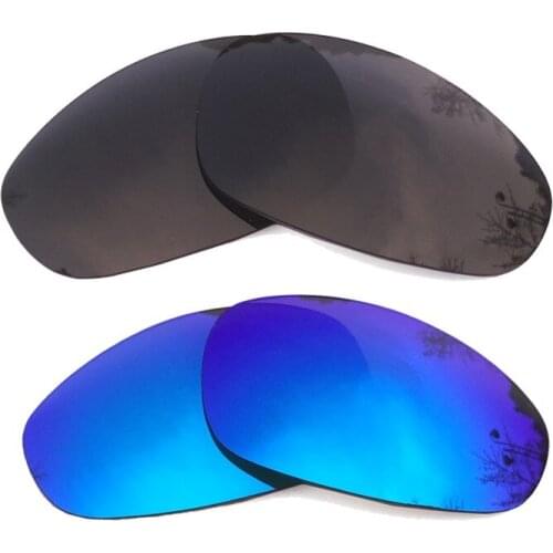 Black & Ice Blue Mirrored Polarized Replacement Lenses for Juliet Frame 100% UVA & UVB