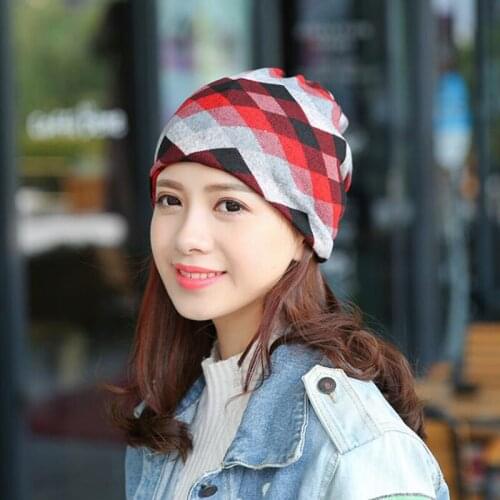 Women Winter Knit Running Cap Polyester Casual Sports Cap Women Slouchy Beanie Hats Two Used Female Scarf Cap Fashion Beanies
