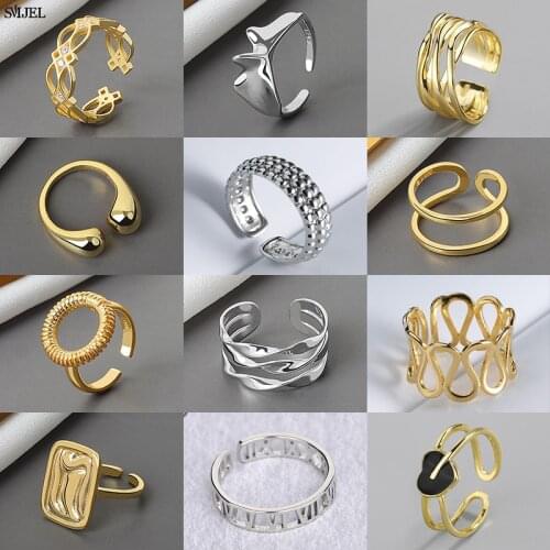 2020 New Fahion Geometric Rings for Women Wedding Jewelry Punk Double Line Twist Suqare Triple Ring Heart Gothic anillo