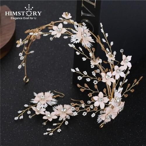 Himstory New Korean Style Bridal Headwear Fairy Flower Wedding Party Hair Accessories Wedding Dress Hair Jewelry