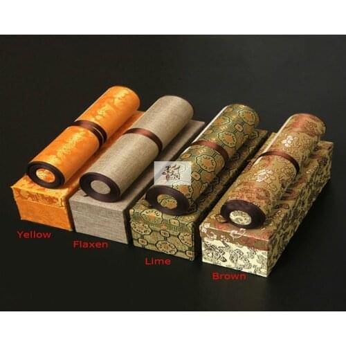 1pc Silk Brocade Scroll Rice Xuan Paper Ink Painting Calligraphy Sumi-e Gift Box