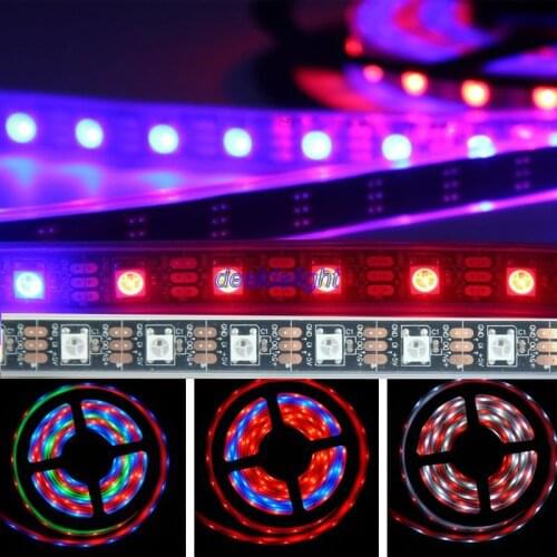16.4FT 5M WS2812B 60LED/m 300led IP67 Waterproof Individually Addressable Led Digital strip DC5V Black Pcb