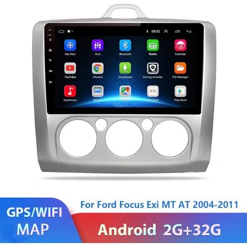 2 DIN Android 10.1 GPS Navigation Touchscreen Quad-core Car Radio 9 Inch For Ford Focus Exi AT 2004 2005 2006 2007 2008-2011