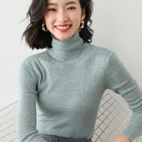 2xl Soft Warm Turtleneck Sweater Women Cashmere Autumn Winter Solid Slim Plus Size Bottom Knit Sweater Women Christmas Jumper