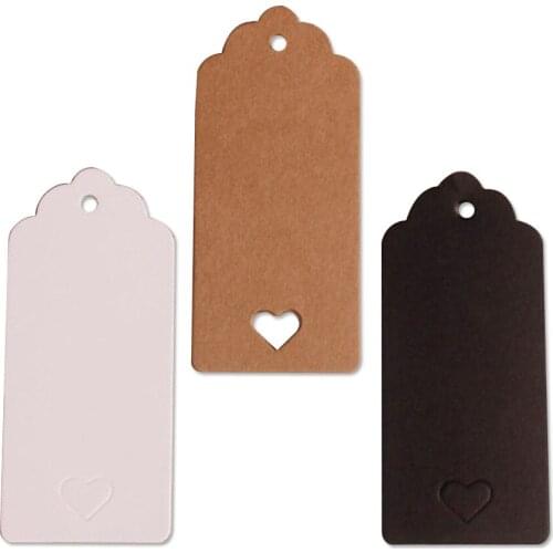 4X9Cm Kraft Paper Tags With Love Heart Hollow Blank Swing Tag For Hand Made Chocolate Packaging Card Party Gift Wishes Labels