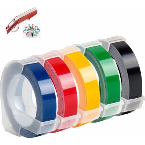 5PCS Multicolor Dymo 3D 9mm Embossing Label Tape Compatible Dymo 1610/12965/1540/1880 for Motex E101 Label Makers