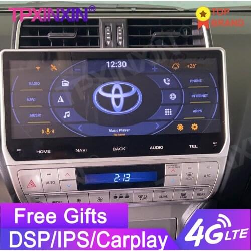 6+128G 12.3 For Toyota Land Cruiser Prado 150 2018-2020 Android Car GPS Navigation Auto Stereo Head Unit Multimedia Player Radio