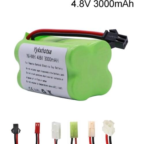 4.8V 3000mAh NiMH AA Battery Pack SM/JST/EL-2P/Tamiya/5557-2P PLUG For Rc toys Cars Boats Tanks Robots parts 4.8V NIMH battery