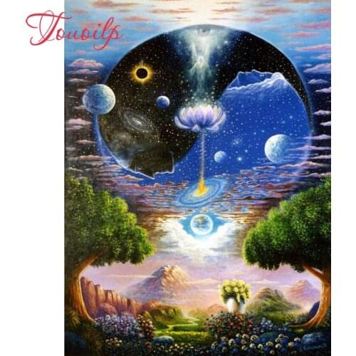 Touoilp Diamond embroidery 5d diy"yin yang lotus"diamond painting full diamond mosaic puzzle picture of rhinestones cross-stitch