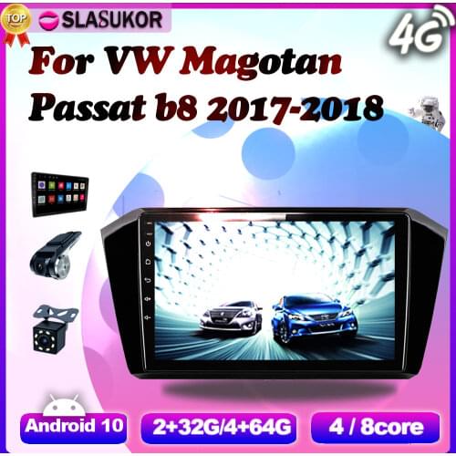 6+128G Android 10 For VW Volkswagen Magotan Passat b8 2017-2018 4G RAM Auto Video Player Navigation Car GPS DVD Cable Canbus