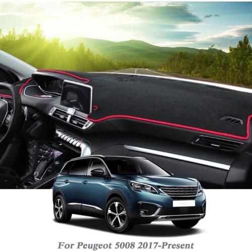 Car Styling Dashboard Protective Mat Shade Cushion Pad Rose Carpet For Peugeot 5008 2017-Present RHD&LHD Interior Accessory