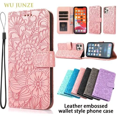 Flip Wallet Leather Case PU For iPhone 12 Pro Max 11 XS max XR Mini X 6 6S 7 8 7P 8Plus 2020 SE Embossed Pattern Card Cover Bag