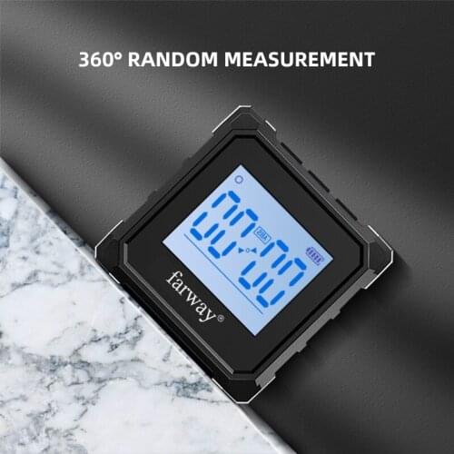 Laser Protractor Digital Inclinometer 360° Level Angle Finder High Precision Backlight USB Chargable with Magnetic Based FARWAY