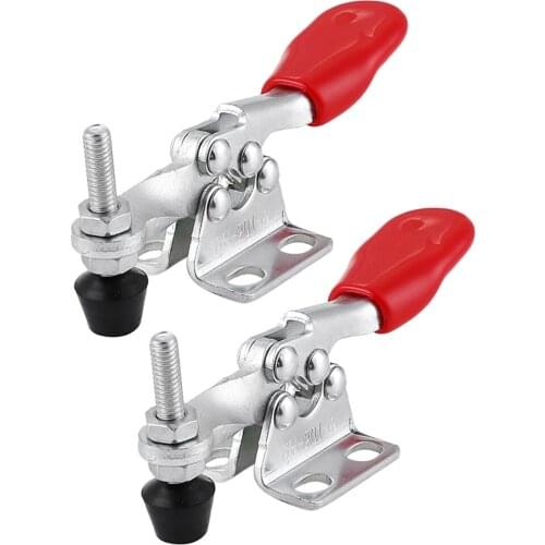 2pcs Horizontal Toggle Clamp Quick-Release Toggle Clamps Set 27KG Vertical Toggle Clamp Hand Clip Tool