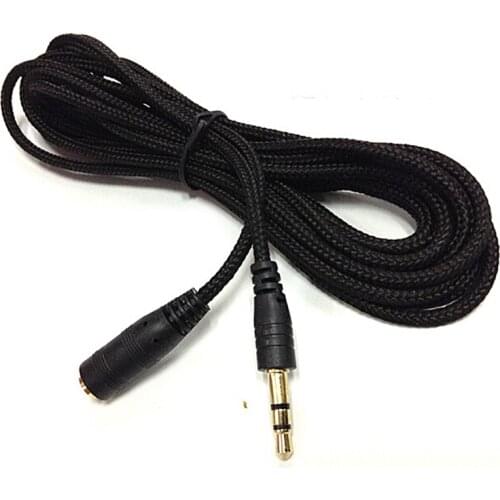 5m 16Ft Headphone Extension Cable 3.5mm Jack Male to Female AUX Cable M/F Audio Stereo Extender Cord Earphone Cloth Cable