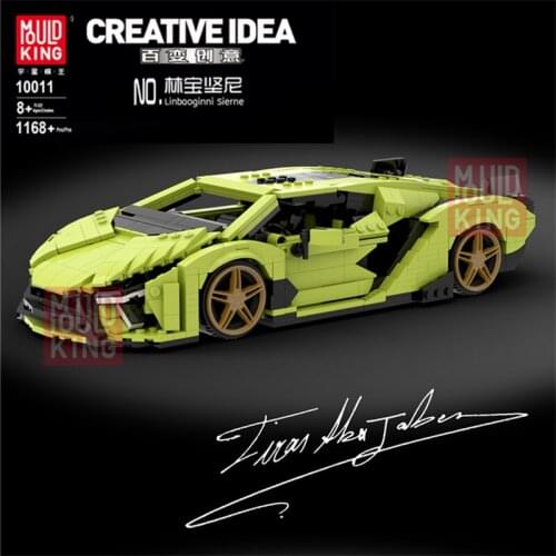 IN STOCK Mould King Blocks 10011 Lamborghinied Speed Racing Car Building Blocks 1168Pcs DIY Green Car Model Toys Gifts