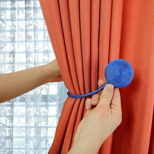 1Pc Magnetic Curtain Tieback Room Accessories Macaron Gold Curtains Cilp Home Decor Curtain Holder Buckles Strap Rope Tie Backs