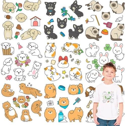 Cute animals cats dogs fox birds Patches for Kids Clothing Jacket Badges DIY Appliques Stickers on Clothes Cheap logo