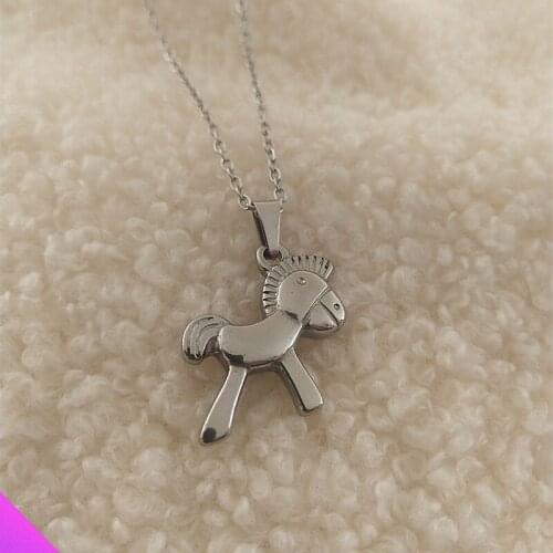 Cute 3D Horse Necklaces Stainless Steel Die Casting Zebra Pendant Classic Female Male Child Necklace Gift 2021 New