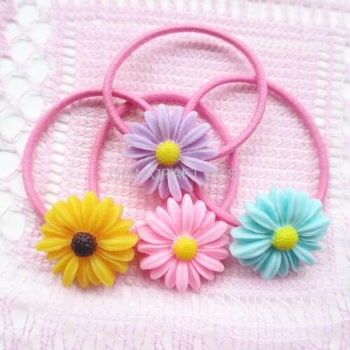 Set of 20pcs Handmade Jewelry Daisy Flower 26mm ponytail holder,Bracelet elastic hair bands hair ring Headband in gift box