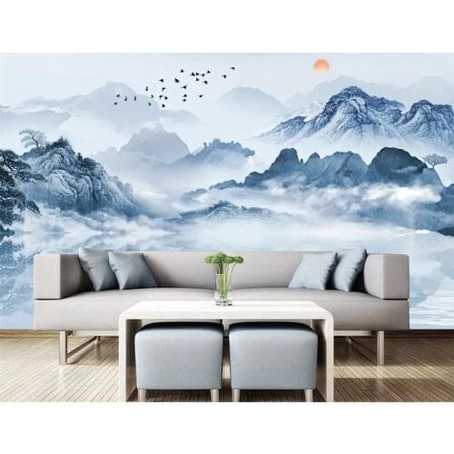 Beibehang Hand-painted landscape mural wallpaper home decoration 3d living room bedroom TV background reception hall decoration
