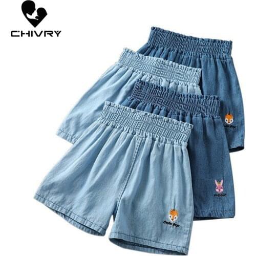 New 2020 Girls Summer Denim Shorts Kids Baby Boys Girls Cartoon Denim Shorts Little Girls Children Fashion Jeans Clothes