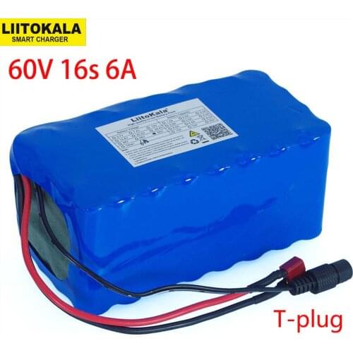 60V 16S2P 6Ah 18650 Li-ion Battery Pack 67.2V 6000mAh Ebike Electric bicycle Scooter with 20A discharge BMS 1000Watt