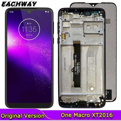 Original For Motorola One Macro LCD Xt2016-2 Display Touch Screen Digitizer Assembly Replacement Part For Moto One Macro Display