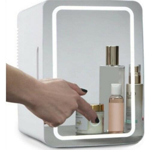 8L Mini Cosmetics Refrigerator Portable Beauty Makeup Fridge Freeze Mirror Electric Led Lighting Cooler Cosmetic Makeup Tool