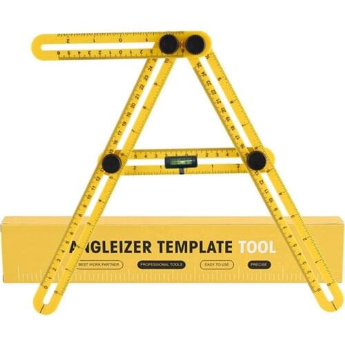 Professional Template Tool Angle Ruler Measuring Protractor Activity Four-fold Ruler With Metric Inch Scale Multi-angle Ruler