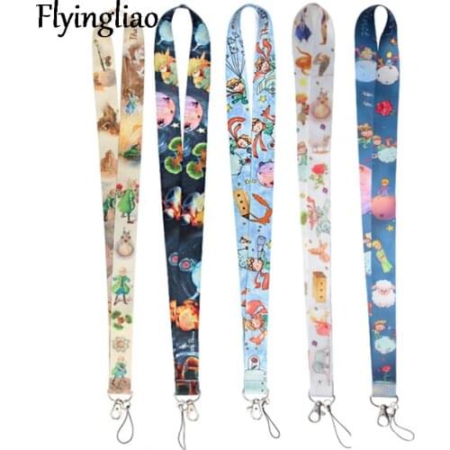 Anime Little Prince Lanyard Keys Phone Holder Funny Neck Strap With Keyring ID Card DIY Animal webbings ribbons Hang Rope