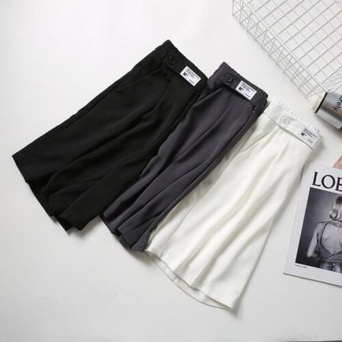 Shorts Women 2021 Trend Fashion Summer Bottoms High Waist Chiffon Short Black White Gray Casual Outfits For Ladies Comfortable