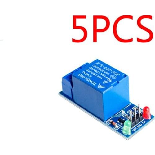 Smart Electronics 5Pcs 5V 1 Channel Relay Module Low Level for SCM Household Appliance Control for arduino DIY Kit