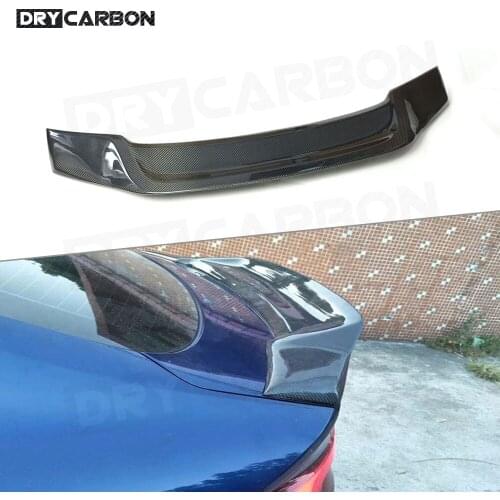 For Audi A5 S5 RS5 Sedan 4 Door 2017-2019 R style Rear Spoiler Carbon Fiber / FRP Boot Trunk Trim Wings