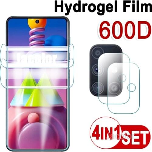 Safety Film For Samsung Galaxy M51 M42 M40 M31s M31 M30s M21 M11 Screen Protector Hydrogel Film 2PCS+Cam Protective Glass 2PCS