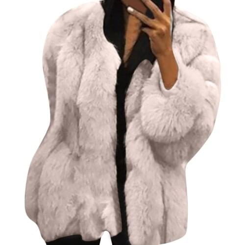 Plush Women Jacket 2021 Winter New Fashion Temperament Coat Warm Long Sleeve Low-key Luxury Round Neck Cardigan Outwear Femme