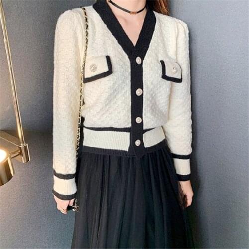 2021 Autumn Women Cardigans Coat Single-breasted Elegant Cardigans Women Casual Vintage Kintted Sweater Women Coat Streetwear