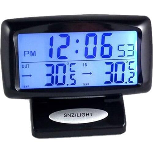 1pcs Car Digital Clock & Temperature Display Electronic Clock Thermometer Auto Electronic Clock LED Backlight Digital Display