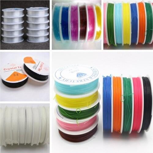 10 Rolls X10meters Crystal String Stretch Elastic Beading Cord Thread 0.8mm
