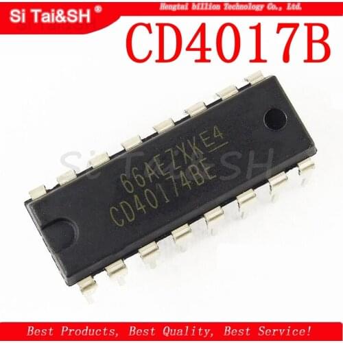 10pcs/lot CD4017 CD4017B CD4017BE 4017 DECADE COUNTER DIVIDER IC new original