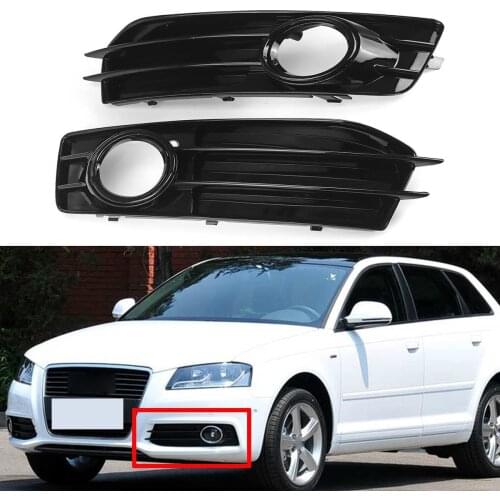 2Pcs A3 8P S-Line Fog Light Grille Car Front Fog Light Grill Lamp Cover Grille Grill For Audi A3 8P S-Line 2009-2012 8P0807682