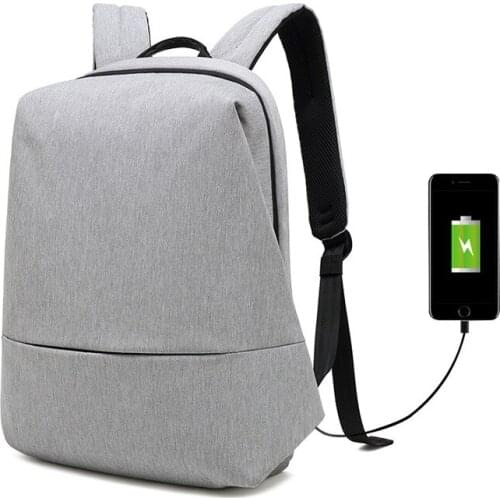 2PCS / LOT Casual Simple USB Charging Anti-theft Laptop Backpack Oxford Waterproof Large Capacity Backpack Travel Schoolbag