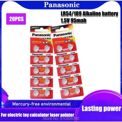 20pcs Panasonic AG10 LR1130 1130 SR1130 389A LR54 L1131 389A 1.55V Button Battery MP3 Players,Toys watch Alkaline batteria