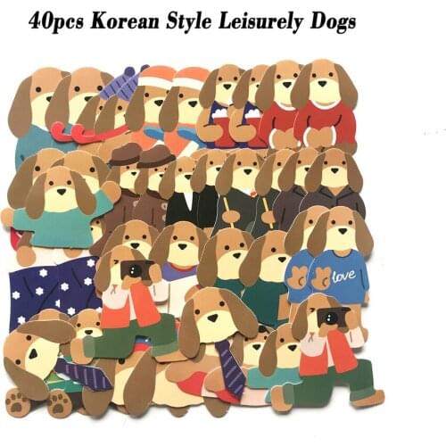 40PCS Dachshund Dog Sticker Waterproof For on Skateboard Hydro Fask Laptop Suitcase Cute Animal Cartoon Stickers