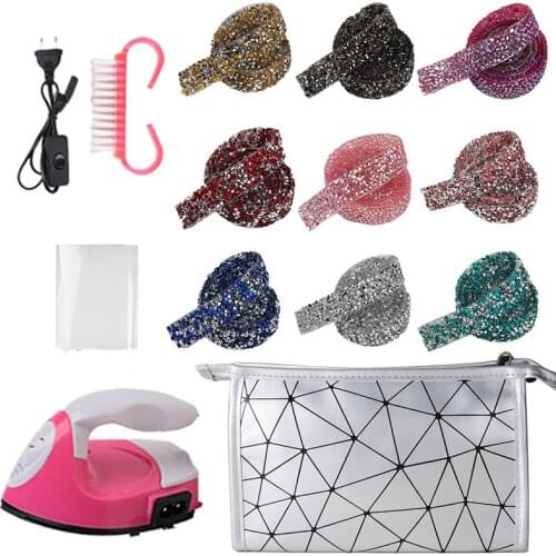 5 Roll Rhinestone Tape Trim/ Sewing Resin Crystal Trim/ Hot Fix Rhinestone Tape for Wedding Dress Headwear Shoes Bags Decoration