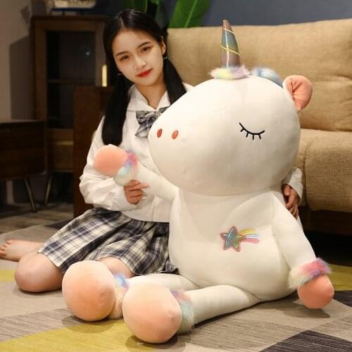 70/90/110cm Kawaii Unicorn Plush Toys Cartoon Cute Baby Kids Appease Animal Unicorn Plush Pillow Stuffed Soft Toy for Children