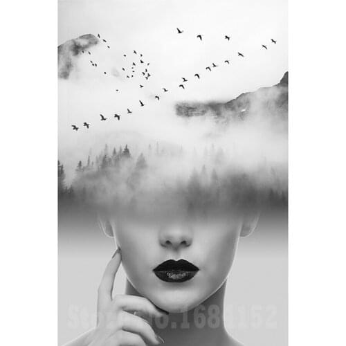 Nordic Style 5D DIY Diamond Painting Cross Stitch woman portrait Of Home Decor Full Diamond Embroidery Icon Mosaic art B462