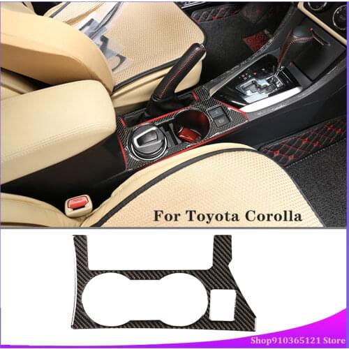 Car Water Cup Holder Panel Stickers For 2014-2018 Toyota Corolla Carbon Fiber Material (Soft) Car Interior Accessories 1 Set