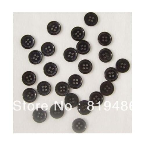 Free shipping 50pcs/Lot Resin 1.5cm DIA black 4 holes buttons for Tshirt and clothe plane