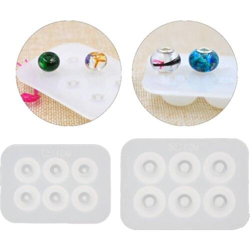 Big Hole Bead Silicone Mold Fit For Add-a-Bead Bracelet DIY Resin Jewelry Making Crystal Mold Soap Making Drop shipping